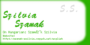 szilvia szamak business card